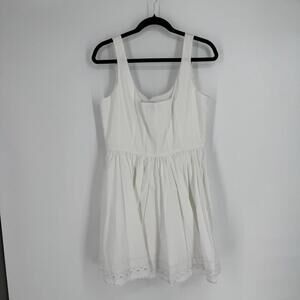 J.crew dress 8 white fit and flare minimalist coast preppy beachy wedding party